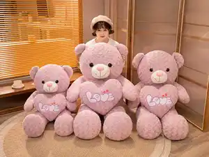 Giant Teddy Bear With Heart Shaped Stuffed Animal Dolls Plush Pillow Unisex Plush Toys Giant Teddy Bears