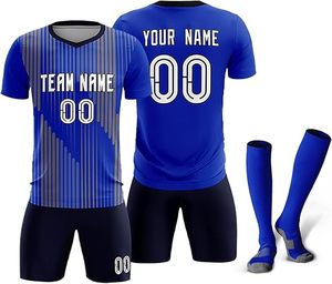 Uniforme de Fútbol Personalizado de Alta Calidad para Hombre, Conjunto Transpirable con Cuello en V, Ropa Deportiva de Verano para Equipos de Fútbol, Servicio OEM - Product Image 3