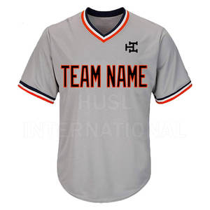 Maillot de baseball personnalisé pas cher en polyester à col en V pour homme, respirant, grande taille, vierge, adulte, été, séchage rapide, léger - Product Image 2