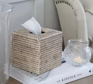 <b>Rattan</b> <b>Tissue</b> <b>Box</b> Holder Easy To Move And Clean Suitable For Daily Use In Kitchens Dining Rooms And Offices - Product Image 3