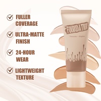 Ensemble de fond de teint liquide à haute teneur en minéraux pour peau foncée Contrôle de l'huile longue durée Finition mate hydratante Couverture Correcteur blanchissant