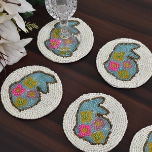 Usine À La Main Perlé Sous-Verre Rond Décoratif Boisson Tapis pour Table À Manger Thé Café Porte-Tasse En Vrac En Gros Approvisionnement - Product Image 6