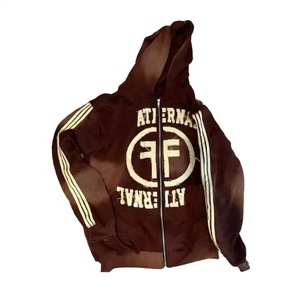 Ensemble fitness personnalisé de haute qualité, délavé au soleil, 100% coton, survêtement avec logo vieilli, coupe cousue, pantalon de survêtement, sweat à capuche - Product Image 6