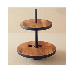 Soporte para Servir Pasteles de Madera y Hierro, Tamaño Personalizado, Forma Redonda, Soporte para Servir Postres y Dátiles al por Mayor - Product Image 1