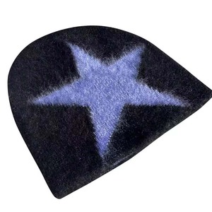 Gorros de Punto Personalizados con Logotipo, Gorro de Mohair Estampado, Gorro de Invierno de Punto, Gorro de Mohair Jacquard Esponjoso y Suave - Product Image 2