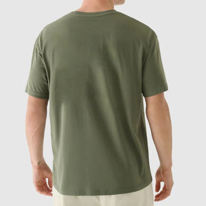 Camiseta de algodón 100% de alta calidad, camiseta transpirable de cuello redondo Lisa bordada con estampado de gran tamaño para hombre, camisetas personalizadas con cuello redondo - Product Image 6