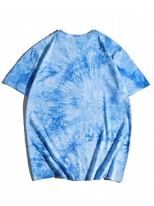 เสื้อยืดผู้ชายลายพิมพ์โลโก้ตามสั่ง ฤดูร้อน คุณภาพสูง ผ้าฝ้าย 100% จากผู้ผลิต ลายมัดย้อมและลายกราฟิกเอเลี่ยน ทรงหลวม - Product Image 2