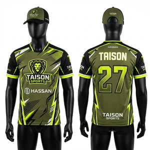 Camiseta deportiva premium para hombre, 180 GSM, poliéster transpirable, diseño geométrico verde azulado, impresión de logotipo por sublimación personalizada - Product Image 3