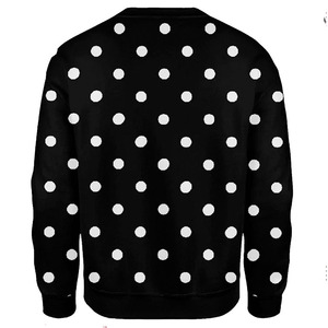 Sudadera de cuello redondo para hombre, negra, con estampado de corazón, corte regular, informal, de punto, manga larga, estilo estampado, 100% algodón, forro polar, de secado rápido - Product Image 4