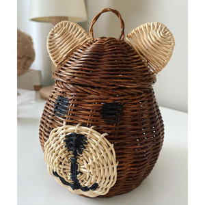 ตะกร้าและกล่องเก็บของหมีบราวน์ขนาดเล็ก,ของเล่นเด็กตะกร้าหวายที่จัดเก็บของ - Product Image 6