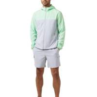 Veste coupe-vent en toile imperméable pour homme, idéale pour la course et l'entraînement, avec logo frontal, à prix abordable