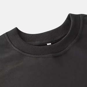 Sweat-shirt en coton noir à coupe classique, respirant, couleur unie, logo imprimé sur le devant, basique, matière durable, sweat-shirt pour homme - Product Image 3