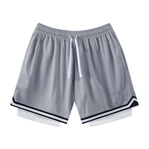 NOUVEAU short de sport fitness pour hommes impression bouffante personnalisée Logo Gym basket-ball vêtements de sport filets décontractés short jogger short en maille - Product Image 5