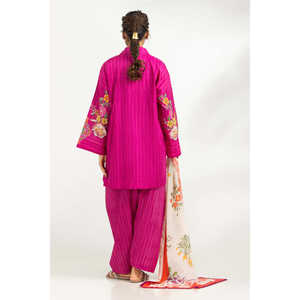 Ensemble de costume imprimé en cambric 3 pièces pour femmes avec écharpe IPST-SCF-77396 - Product Image 5