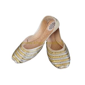 Khussa Juttis oro hecho a mano con oro trabajo lujo khussa - Product Image 2