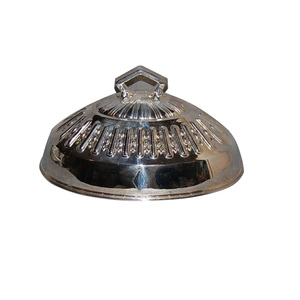 Crystal Diamond Decorative Cake Server Stand With Designer <b>Glass</b> <b>Dome</b> Nickel Finishing Metal Cake Serving Stand - Product Image 6