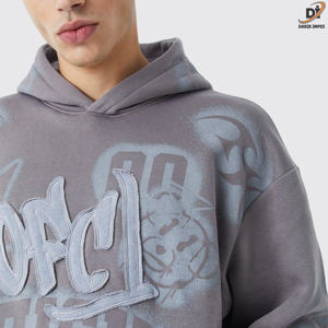 Sweat à capuche ample 100% coton de haute qualité pour hommes, poids lourd 350 GSM, sweats à capuche surdimensionnés respirants, vente en gros - Product Image 5