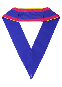 Collier maçonnique personnalisé, rectangulaire, vintage, multicolores, en ruban, pour les francs-maçons, fabriqué en ruban/tresse/bouton en laiton - Product Image 2