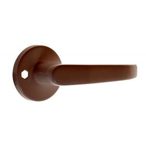 Poignée de porte LENOX avec plaque ronde-Marron - Product Image 1