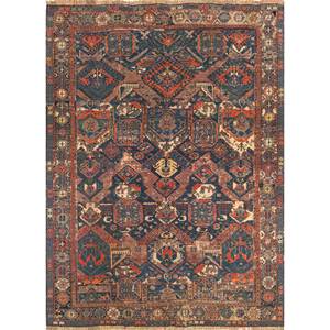 Alfombra de Lana Estilo Kilim Nayaab Azul, 9x12, Gran Tamaño, Hecha a Mano, 10mm de Grosor, Rectangular, Geométrica, para Entrada del Hogar-PAEM-1435 - Product Image 1