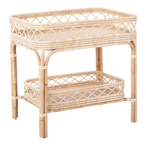 Mesa de Bar de ratán artesanal para fiesta Venta caliente carrito de bebidas de ratán para muebles para el hogar - Product Image 3