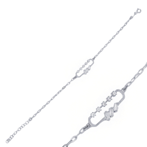 Rectangle Design Baguette Charme Bracelet Turc En Gros À La Main 925 Bijoux En Argent Sterling - Product Image 5