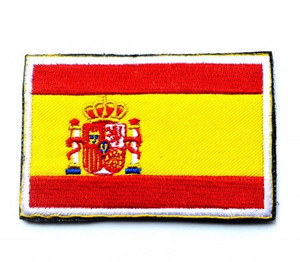 Parche de bandera de España, parche bordado de clase alta, bandera española, bordado de bandera rectangular de España, borde de Color - Product Image 5