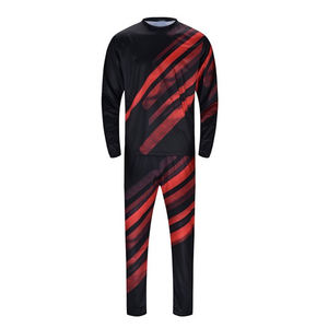 Conjunto de chándal con estampado de sublimación rojo y negro para hombre con estilo, algodón, poliéster, talla grande para invierno, entrenamiento de gimnasio al aire libre - Product Image 2