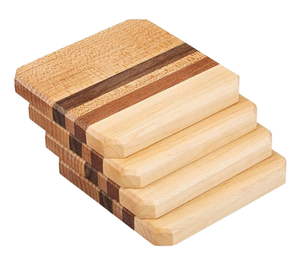 Sous-verres en bois d'acacia naturel faits à la main pour la cuisine, la vaisselle, les boissons, le thé, les hôtels, les restaurants - Product Image 2