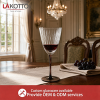 LAKOTTO Verre à vin conique en cristal brun à base épaisse 400 ml pour service de bar et de lounge, service de personnalisation de logo pour fabricants de verrerie
