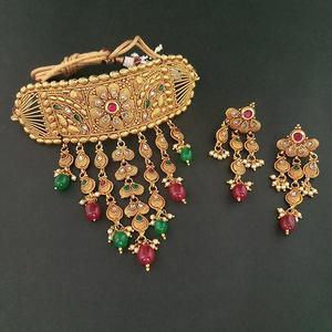 Conjunto de collar de cobre de creación real-Gargantilla de piedra AD Joyería fina FBB0129A - Product Image 1