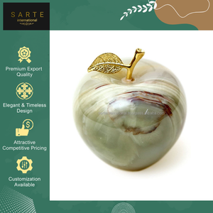 Poids-papier en onyx de qualité supérieure, faits à la main, couleur naturelle, forme élégante de pomme, design moderne, décoration d'intérieur, logo personnalisé - Product Image 6