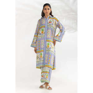 Conjunto Unisex Estilo Bohemio de Algodón y Viscosa IPST-77227, Tela Crepé Estampada para Primavera/Verano - Product Image 6