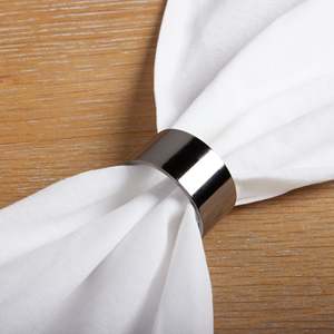 Rond de serviette en métal Design floral noir pour les mariages et les fêtes Décor de table à manger élégant pour la couleur d'été chaude stocké - Product Image 5