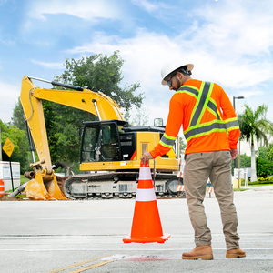 Hi Vis Orange Mesh <b>Construction</b> Reflective Security Multi-Pockets Disposable Workwear Coverall Safety Vest Safety Clothing - Product Image 3