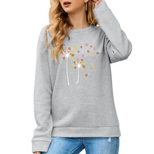 Sweatshirts pour femmes en coton nouvellement conçus vêtements décontractés de couleur unie pour la saison d'automne vêtements courts imprimés doublés avec logo avant - Product Image 4