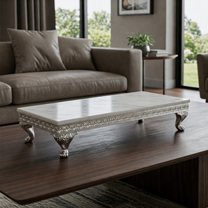 Plateau de service en marbre naturel haut de gamme plateau fait à la main de luxe élégant Design moderne Unique pour hôtel bureau cuisine en gros - Product Image 2