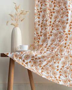 Rideaux en coton Sanganeri de qualité supérieure, motif floral ethnique, imprimés à la main, teintures naturelles, classiques, durables, ensemble de rideaux pour la maison et le café - Product Image 2