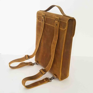 Bolso de hombro antirrobo de gran capacidad de cuero genuino suave Vintage de alta calidad con logotipo personalizado y cremallera, mochila para el Closure-LBP-0056 - Product Image 6