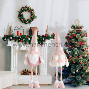 Transfrontalier rose noël vieil homme ornement télescopique gobelin sans visage forêt décoration poupée forme usine en gros - Product Image 3