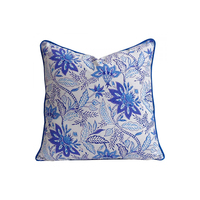 Bloc de main exquis imprimé 100% coton passepoil housse de coussin taie d'oreiller pour une qualité durable pour l'approvisionnement en vrac