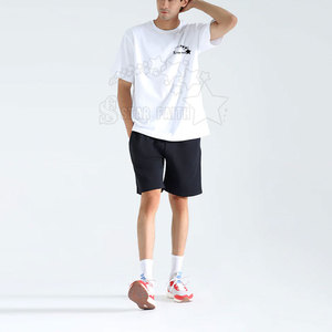 T-shirt surdimensionné en coton doux pour hommes, confort ample, tenue quotidienne, haut uni à manches courtes, t-shirt surdimensionné d'été pour hommes à la mode - Product Image 3