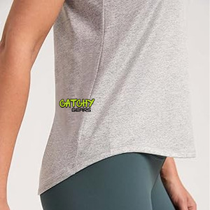 Séchage rapide Slim Fit couleur unie sport haut de course Fitness entraînement Pilates Yoga femmes manches courtes - Product Image 2