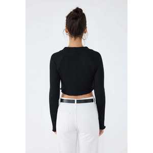 Top Corto de Punto Acanalado con Cuello Redondo - Product Image 5