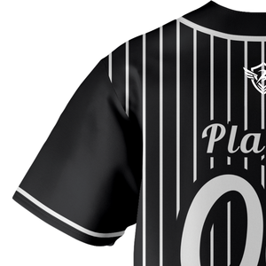 Custom Pinstripe Baseball Jersey Button Front Short Sleeve Team Uniform Breathable Quick Dry Polyester <b>Sports</b> <b>Shirt</b> Training Wea - Product Image 4