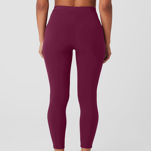 Pantalon de yoga taille haute de qualité supérieure pour femmes, vêtements de sport moulants à la mode, tricoté et respirant, design personnalisé - Product Image 2