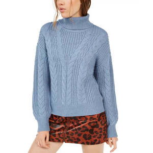 Maglione Vintage a Collo Alto con Lavorazione a Trecce per Donna Crave Fame, Viola Taglia X-Large, Cardigan Traspirante per l'Inverno - Product Image 1