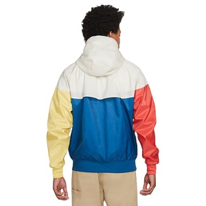 แจ็กเก็ตกันลมสะท้อนแสงทำจากโพลีเอสเตอร์ของผู้ชายเสื้อวินเทจย้อนยุคกันน้ำชายหาดสีขาวน้ำเงินสำหรับ Windbreaker2025 - Product Image 2