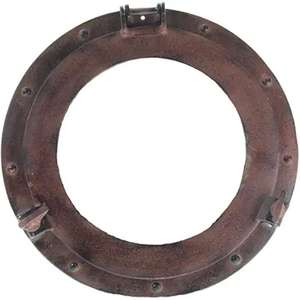 Miroir de hublot en laiton massif Design du milieu du siècle 14.5 or Maritime-Navire nautique décor à la maison pour bateau ventilateur cadeau fournitures marines - Product Image 2