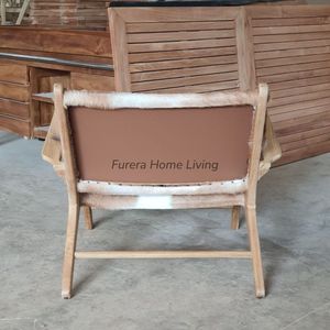เก้าอี้ขี้เกียจหนังแพะแท้กลางแจ้งสำหรับห้องนั่งเล่นเฟอร์นิเจอร์ในบ้านและอพาร์ตเมนต์ - Product Image 5